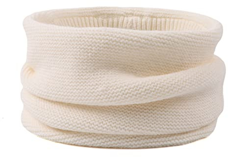 Pesaat Knitted Baby Boys Girls Scarf Autumn Winter Toddler Scarves Warm Round Neck Warmer Infant Toddler Kids (White)