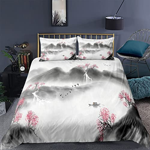 Warm decoration Oljemålningsstil bäddset 3D-tryck täcke Queen King enkelt påslakan set hemtextil dekor 220 × 260 cm