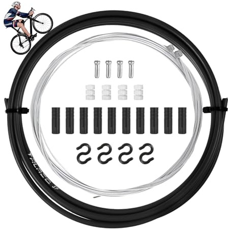 Wuiowppic Bicycle Gear Cable Kit Bike Rear Mountain Universal Shift Set With Front Brake Cables For Bicycles Accessory For & Road Change Housing (black)