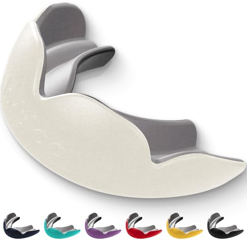 lobloo PRO-FIT, zum Patent angemeldeter, professioneller abdruckloser Dual-Density-zahnschutz Kampfsport für Sportarten mit hohem Kontakt wie MMA, Hockey, Fußball, Rugby. Mittel 10–13 Jahre, Ivory