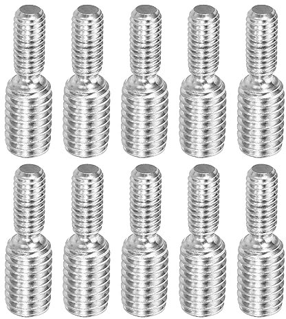 PATIKIL M4x0,7 a M6x1 Doppia Estremità Filettata Perno Vite Bullone, 10pz 304 Inossidabile Acciaio Asta Bulloni Filettatura Riduttore Adattatore per Mobili Ferramenta, 20mm Lungo