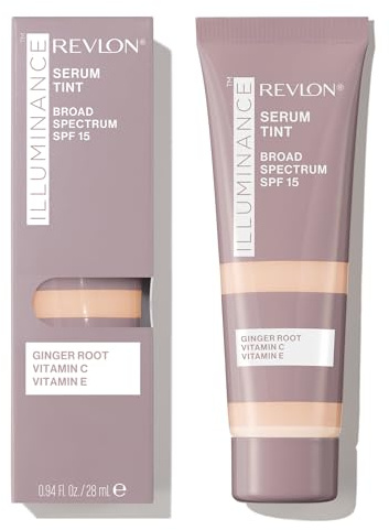Revlon Illuminance Tinted Serum, Fondotinta in Siero Triplo Acido Ialuronico, Uniforma il Tono della Pelle, Illumina e Idrata per tutto il giorno, SPF 15, 113 Ivory Beige, 28 ml