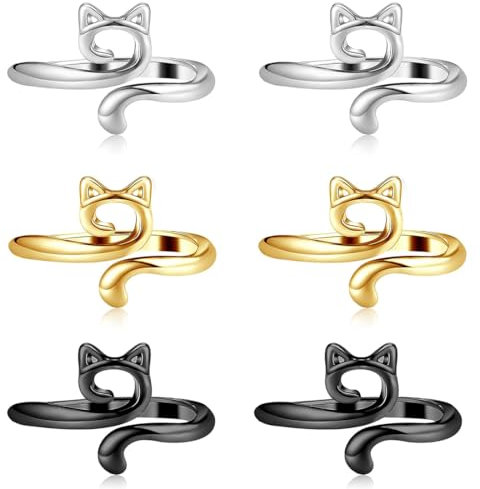 XBFOCNH 6pcs Häkelring Für Finger Metall Offene Garnführung Häkelringe Verstellbar Geflochten Schnelleres Stricken Fingerhut Zubehör Für Häkeln Mutter Oma Geschenke