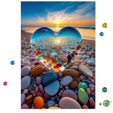 Aiuorty 40x50cm Diamond Painting Bilder Erwachsene Kristall Herz Diamond Art Groß xl Crystal Full Drill DIY Diamant Painting Kunst Malerei Stickerei Set Kreuzstich Bilder Home Wand Dekor (Love)