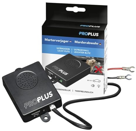 ProPlus Ahuyentador de martas ultrasónico para coche, indicador de alimentación, más de 22 – 45 kHz, protección de martas por ultrasonidos