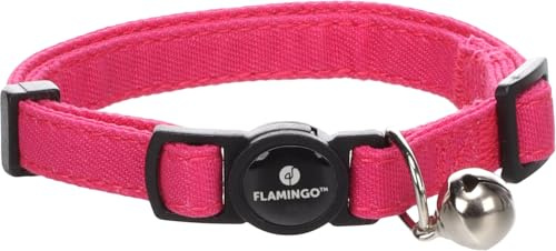 Collare Flamingo Lomi – Fuchsia | Per Gatti di Taglia Normale | Regolabile: 20-35 cm x 10 mm x 2 mm – Morbido, Leggero, Elegante e Sicuro
