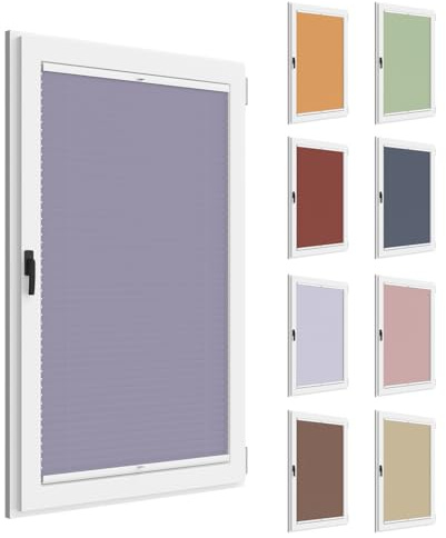 NIBLO Plissee nach Maß zum Bohren Plisseerollo Klemmfix Faltrollo mit Klemmträger Blickdicht und lichtdurchlässig Sichtschutz & Sonnenschutz Rollo (mit Schrauben, Breite 22-120cm, Höhe 25-130 cm)