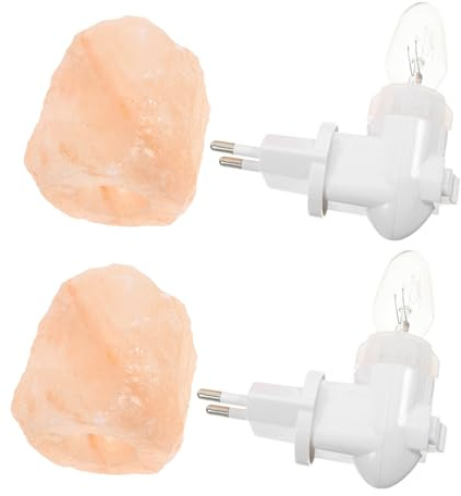 Gatuida 2 Piezas Lámparas de Pared Decorativas Enchufe para Pasillo Baño Dormitorio Cocina Estilo Moderno y Minimalista con Luz Sal Natural