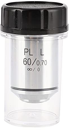KP60X PL60X Achromatic Objective Lens High Precision Microscope Objective Lens 60X Magnification for Metallurgical Microscopes Aluminum Alloy Spring Loaded Design