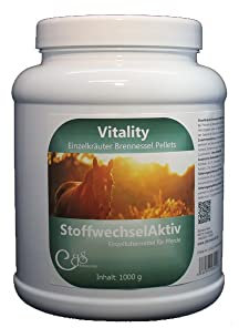 Vitality StoffwechselAktiv Pellets - getrocknete Brennessel, Einzelkräuter, Pferdekräuter, Getreidefrei (1000 g)