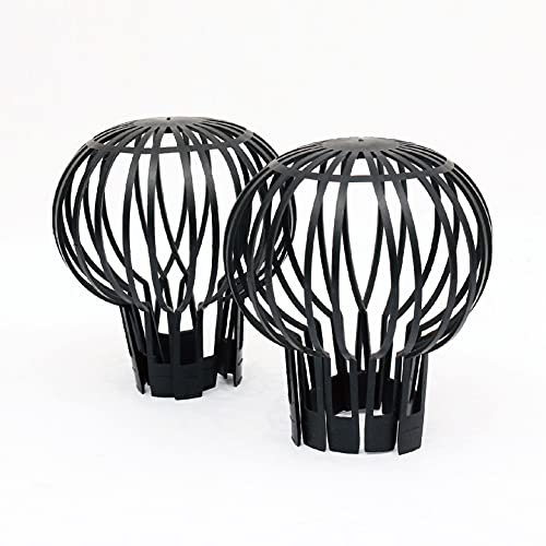 Pack of 2 Plastic Gutter Guards - Keeps Gutter downpipes Clear of blockages from Leaves, Moss, muck, mud, Balls and Other Debris - Flexible and Super-