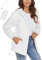 iWoo Veste de pluie pour femme, imperméable, respirante, fine, légère, coupe-vent, pliable, avec capuche, Blanc., L