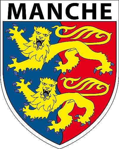 1 GRAND ECUSSON MANCHE autocollants 9x8 cm - BLASON MANCHE DEPARTEMENT 50 - STICKER MANCHE