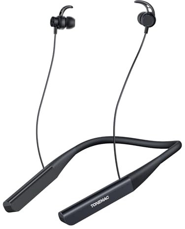 TONEMAC N19 Neckband Earphones Wireless,Wireless Earbuds Bluetooth 5.3,Magnetic Bluetooth Headphones with Microphone,80 Hours Playtime,Ultra-Lightweight Comfort,Deep Bass,IPX4
