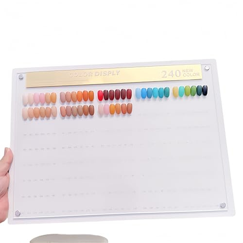 Acycoin2A 240 campioni di colori per unghie per nail art, espositore per smalto gel acrilico con punte finte e adesivi numerati