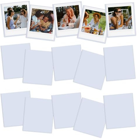 HIYQIN 15-pack magnetiska fotoramar för Instax Square Film (2,83”x3,38”), fotoramar i kylskåp, passar till Fujifilm Instax Square SQ1/SQ20/SQ40/SQ10/SQ6/SP-3 - Wit