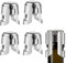 Satiskid 4-Pack Stainless Steel Champagne Stoppers, Reusable Vacuum Seal Wine Bottle Stoppers for Champagne, Prosecco, Sparkling Wine Bottles
