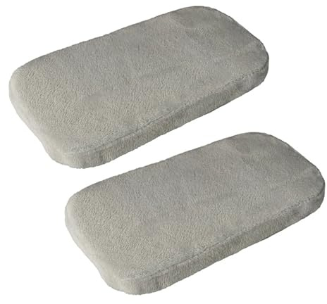JFNKLFG Armstödsdyna, kontorsstol, armstöd, för armbågar och underarmar, frottésammet armstöd, 1/2 st för armbåge (grå 2 st)
