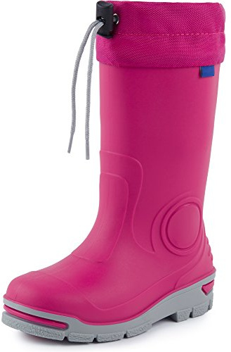 Ladeheid Botas de Agua en PVC Unisex Botas Impermeables para Niños Rainboots de Goma Infantiles Niñas LARB014 (Rosa, 27/28 EU)