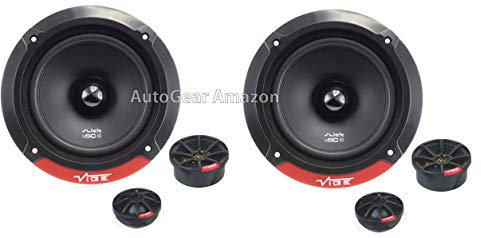 Vibe Audio Slick 5 Component Series 2 SLICK5C-V7 5.25 inch 130mm 240w Car Door Component Speakers Tweeters System Set
