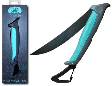 Toadfish Stowaway Folding Filet Knife with Built in Carabiner -7inch