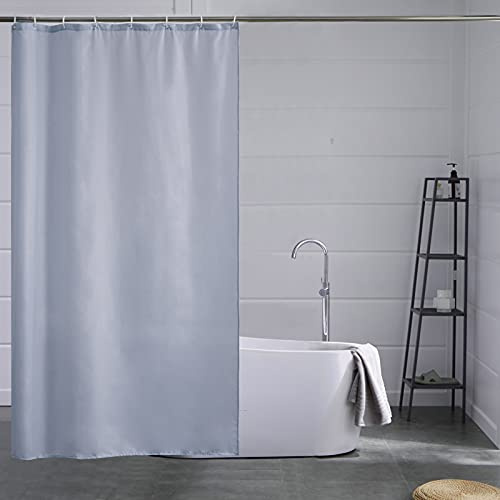 Furlinic Duschdraperi, 120 x 180 cm, badgardin av textil/polyestertyg, mögelresistent, vattenavvisande, tvättbar, grå-blå, med 8 duschdraperiringar