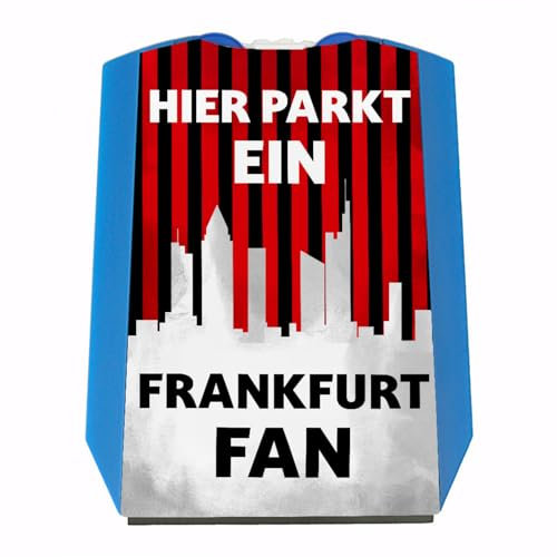 speecheese Hier parkt EIN Frankfurt Fan Parkscheibe in Vereinsfarben mit Zwei Einkaufswagenchips als Geschenk für Fußballfans die ihren Verein über Alles lieben und überall verfolgen