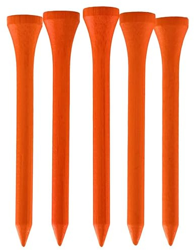 TH Golf Lot de 50 et 100 tees de golf en bambou 70 mm Plusieurs options de couleur | Tees de golf en bambou durables de qualité supérieure respectueux de l'environnement et durable, orange fluo, Pack