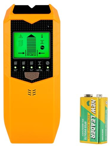 Stud Finder Wall Scanner, WOVTE 5 in 1 Electronic Stud Detector Stud Finder with Battery, Audio Alarm and HD LCD Display for The Center and Edge of Wood, AC Wire, Metal and Studs Detection
