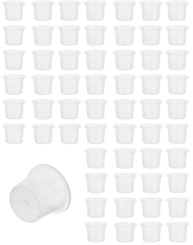 KGDUYC 100pcs Petits Gobelets d'Encre de Tatouage, Jetables, Couleurs, Contenants en Plastique, avec Bouchons
