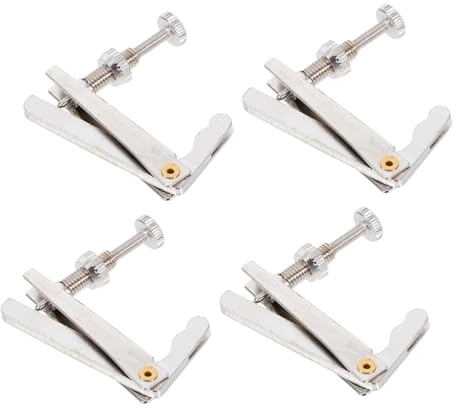 POPETPOP Afinadores Fáciles de Instalar de Precisión para Violonchelo 4/4-3/4 4 de Metal Plateado Diseño Seguro de Gancho, Accesorios para Instrumentos para Músicos Aficionados