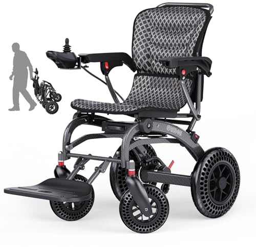 Easwe Sedia a Rotelle Elettrica per Adulti, Leggera e Pieghevole con Motori da 500W e Batteria 12Ah, Autonomia 15 Miglia, All-Terrain, Portatile, con Seduta Ergonomica