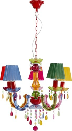 Kare Design Hängeleuchte Starlight, 5-Arm, Mehrfarbig/Bunt, Hängelampe, Stahlgestell, kein Leuchtmittel inklusive, E14, Wohnzimmer, moderne Leuchte, Designer Lampe