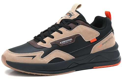 AX BOXING Basket Homme Chaussure de Sport Légères Sneakers Respirantes Basquettes Basse Chaussures Tennis Kaki 43 EU