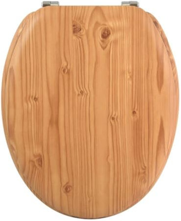 MSV WC Sitz Toilettendeckel Bambus Kiefernholz Scharniere aus Edelstahl - hochwertige und stabile Qualität