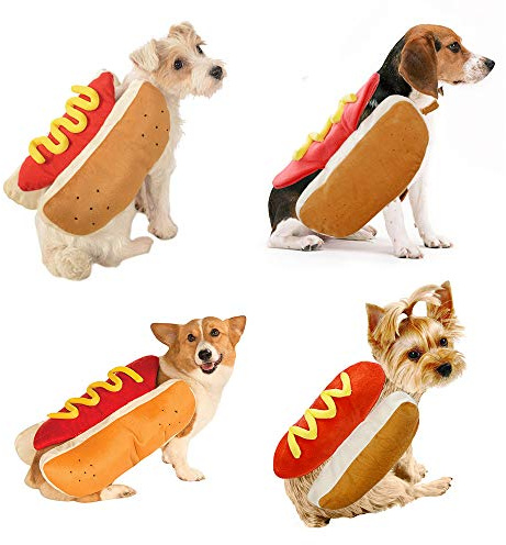 Fansu Vestiti del Cane Vestiti Caldi Cucciolo Vestito Pet Cappotto del Rivestimento di Inverno Vestiti del Cane Maglione Morbido Abbigliamento per Cani di Piccola Taglia (S,Hot dog)