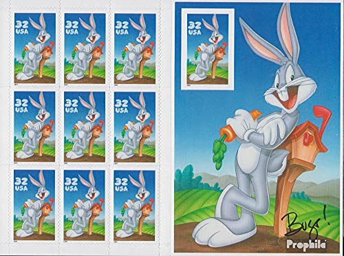 Prophila Collection USA 2829B/BA FB Folienblatt (kompl.Ausg.) eine Marke ohne Stanzung 1997 Comicfigur - Bugs Bunny (Briefmarken für Sammler) Comics