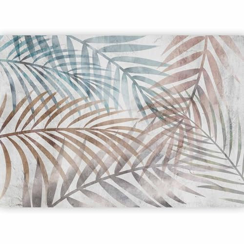 murando - Carta da parati Foglie tropicali 350x256 cm Fotomurali in TNT Murale alla moda Decorazione da Muro XXL Poster Gigante Design Cameretta Carta per Pareti Soggiorno Palma beige blu b-A-0763-a-a