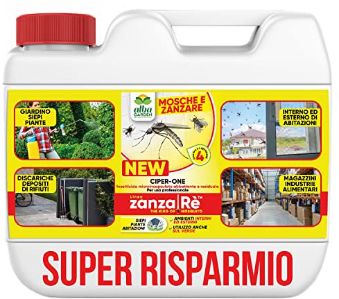 Albagarden - Insetticida Antizanzare Giardino Per Disinfestazione Esterno E Interno Cimici Mosche Insetti Volanti Striscianti Moscerini Formiche Come Anti Zanzare Casa Prati Siepi x 3 litri