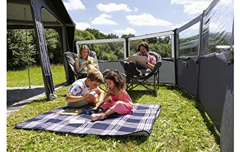 BERGER Valtellina-Air Camping Windschutz 480 x 140 cm | Sichtschutz Garten - Strand Windschutz mit Sichtfenster, Outdoor |Sichtschutz kann als Zeltplane für Picknick, Grill verwendet Werden