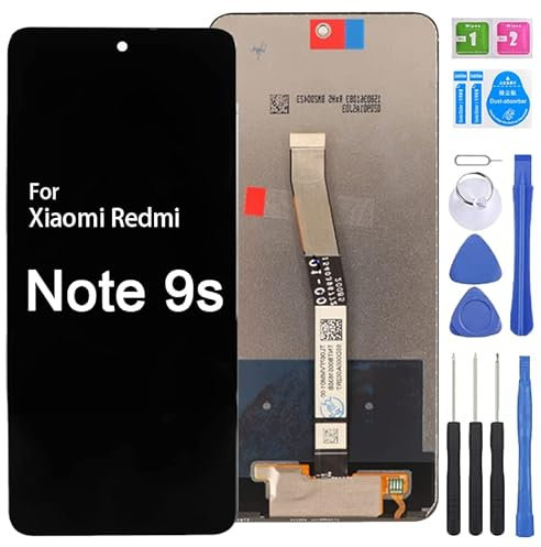 iYAiYO Pantalla Digitalizador Pantalla Táctil Reemplazo Compatible con Xiaomi Redmi Note 9S/Redmi Note 9 PRO/Redmi Note 9 PRO Max M2003J6A1G Pantalla Completa con Herramientas-Negro