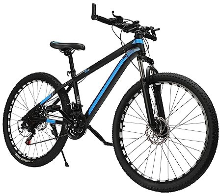 SHZICMY 26 Zoll Mountainbike Fahrräder, 21-Gang-Schaltung, Fully MTB Fahrrad für Jungen, Mädchen, Damen & Herren, Scheibenbremsen Vorne und Hinten, Vollfederung