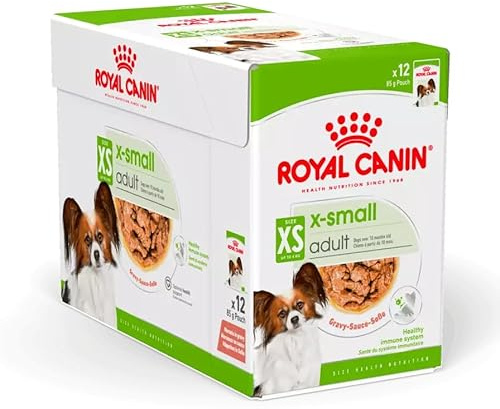 ROYAL CANIN X-Small Adult | 12 x 85 g | Comida húmeda para Perros Adultos y Especialmente pequeños | A Partir de 10 Meses de Edad | con bocaditos en Salsa | En Bolsa...