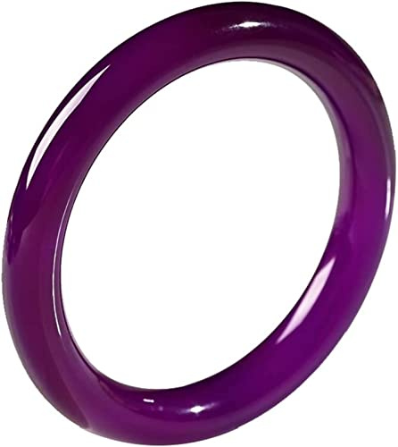 GSZCCZS Echter Jade-Armreif für Frauen, lila Achat-Armbänder, Veilchen, Chalcedon, natürlicher Retro-Armreif, Schmuck, 54–64 mm (Größe: 56 mm)