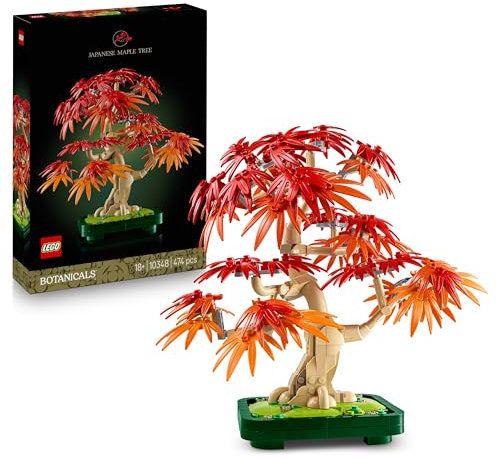 LEGO Botanical Bonsái de Arce Rojo Japonés - Planta Artificial con Hojas Rojas y Naranjas en Maceta - Maqueta para Construir para Adultos - Regalo de Decoración del Hogar para Mujeres y Hombres 10348