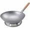SANTOS Wok aus Carbonstahl Ø 33 cm – mit Holzgriff & Edelstahl-Wokring – Perfekt für asiatische Gerichte – Optimale Hitzeverteilung & hohe Temperaturbeständigkeit