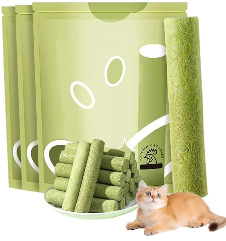 12Pcs Cat Grass Sticks, Cat Grass Teething Stick, Cat Toys, Cat Sticks, Cat Chew Sticks, Cat Grass Chew Stick, Cat Teeth Cleaning, Catnip Toys Sticks for Hairball Removal, Grass Cat Toy