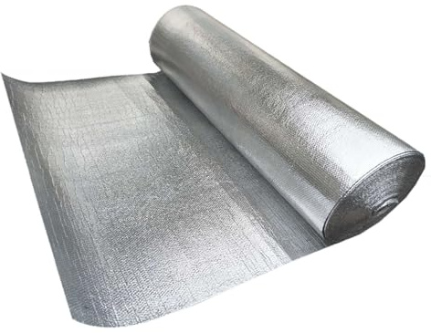 MRVAKDYDI Aislamiento de lámina de Aluminio autoadhesiva, Rollo de Aislamiento de Aluminio Autoadhesivo for radiador, Techo y Suelo, Varios tamaños(1x1m)