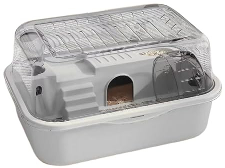 Jaula para Hamster - Jaula De Dos Pisos para Hámsteres con Techo Abrible Y Rueda De Ejercicio - Casa para Animales Roedores Pequeños para Hámsteres