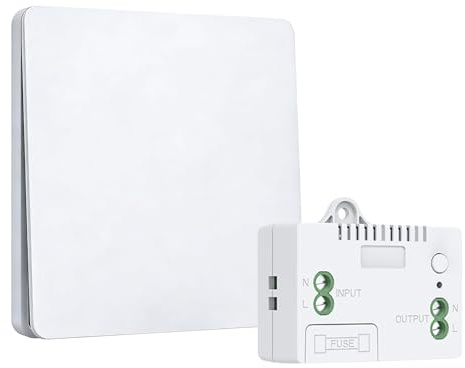 Set di interruttori della luce radio, 230 V, senza batteria, senza fili, per luci, facile installazione senza cablaggio, pulsante wireless per casa, interruttore della luce radio (EU 1 marce 1 V1)